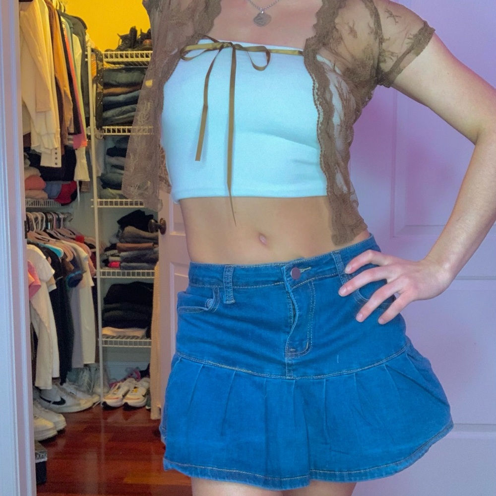 Y2K denim skirt